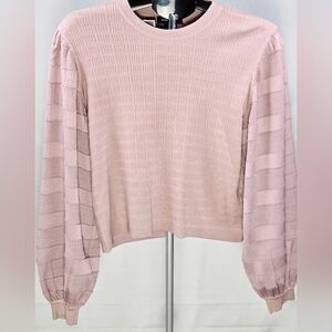 Club Monaco Balloon Woven Sleeve Balletcore Peasant Top, Large